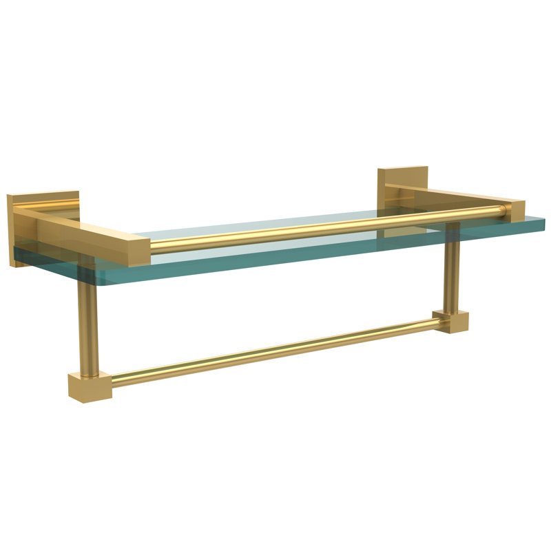 Haranu Bracket Shelf with Towel Bar, Polished Brass