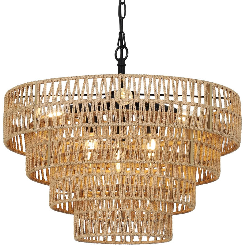 Lustre 6 lumières Carilla, Naturel