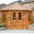 9 ft. W x 9ft. D Penthouse Cedar Wood Garden Shed with French Doors
