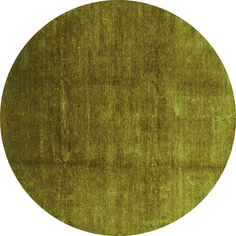 Tapis vert moyen lavable 1230 Mid-Century, Rond 3 pi