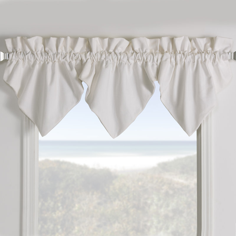 Bisou linen Ascot 27" Window Valance, Ivory
