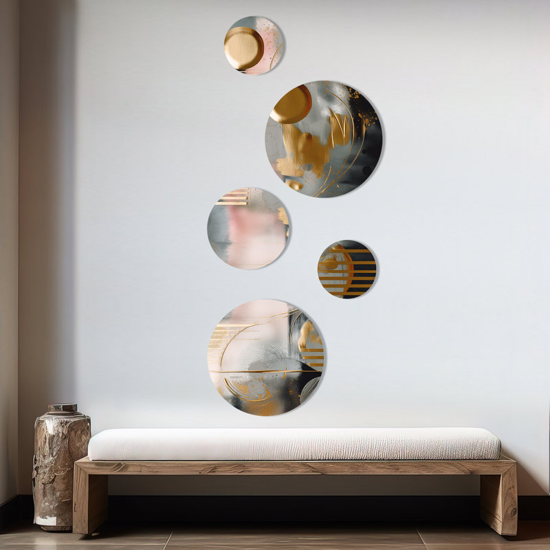 Ensemble de 5 décorations murales en métal
