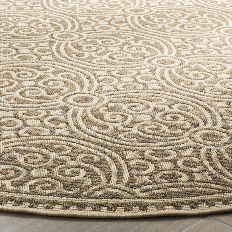 Burnell Performance Indoor/Outdoor Area Rug, Round 6'7"