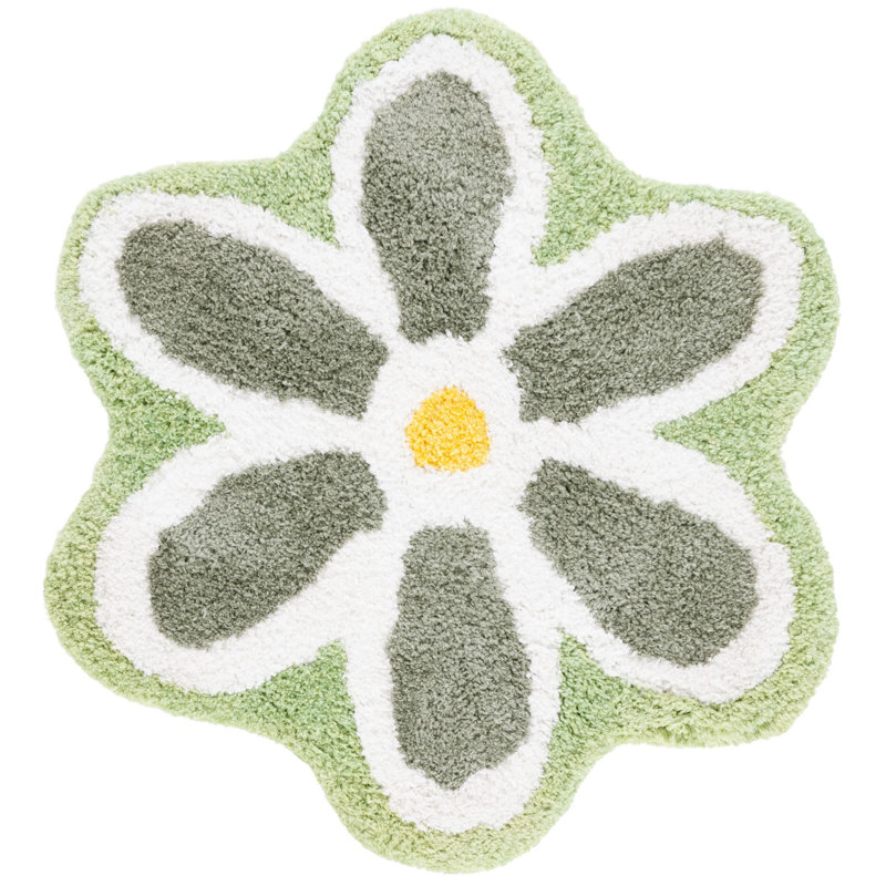 Tapis ivoire / vert Kanesia Novelty 902, Rond 4 pi