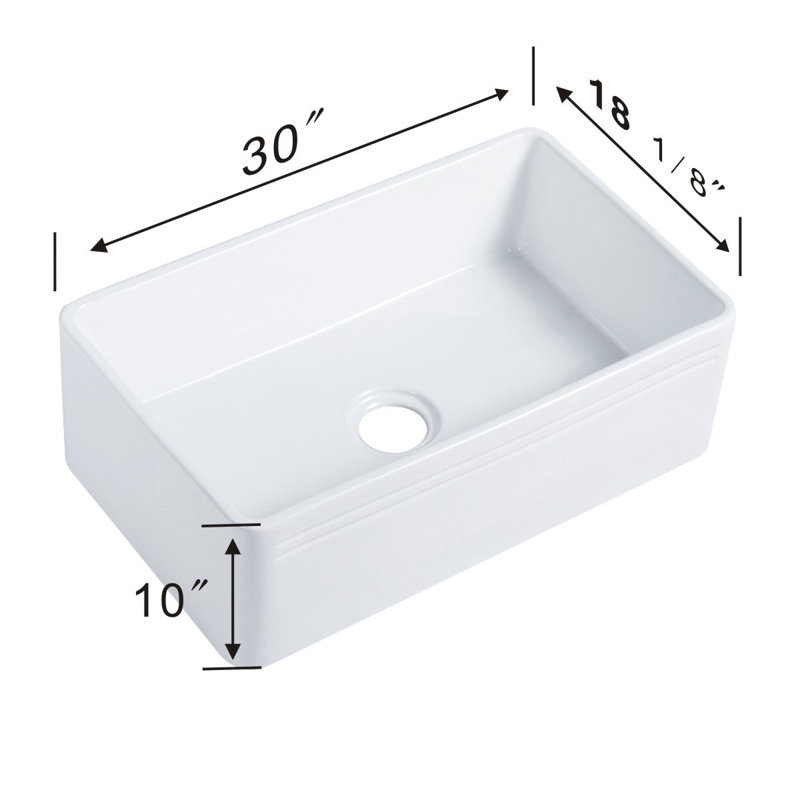 30'' L Single Bowl Ceramic Kitchen Sink