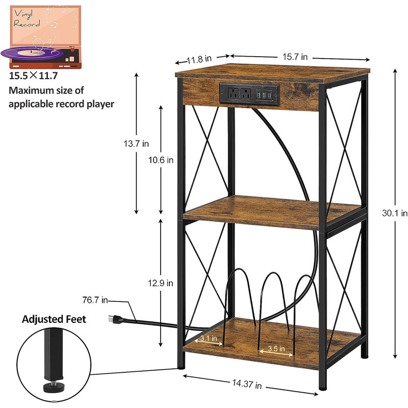 30.1'' H Media Shelves, Brown
