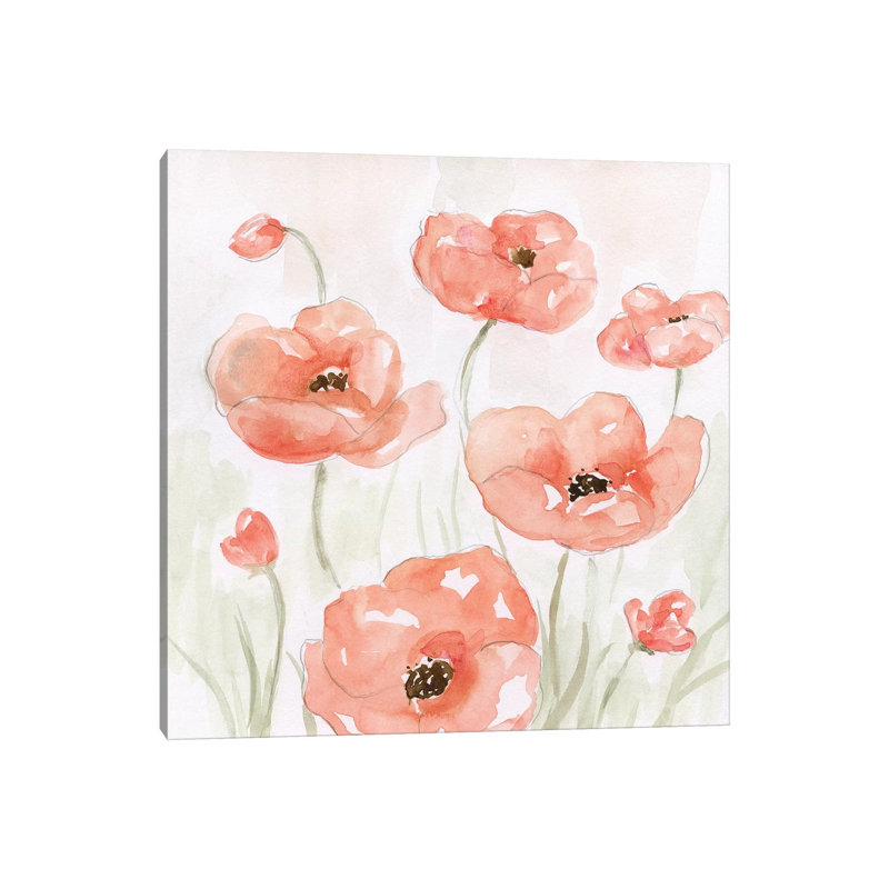 Spring Poppies II by Nan - Wrapped Canvas Gallery-Wrapped Canvas Giclée, 30.48 cm H x 30.48 cm W