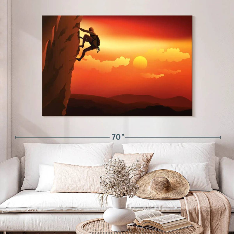 Senne Rock Climbing At Dusk, 34" H x 51" W