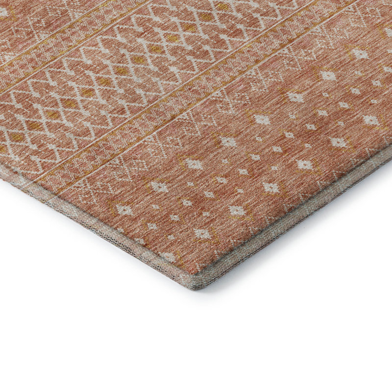 Tapis saumon Prisco lavable à la machine de qualité supérieure, Rectangle 9 pi x 12 pi