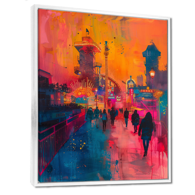 Wael - Amusement Parks, impression d'art mural, H 20 po x l 12 po x P 1 po, Cadre flottant blanc