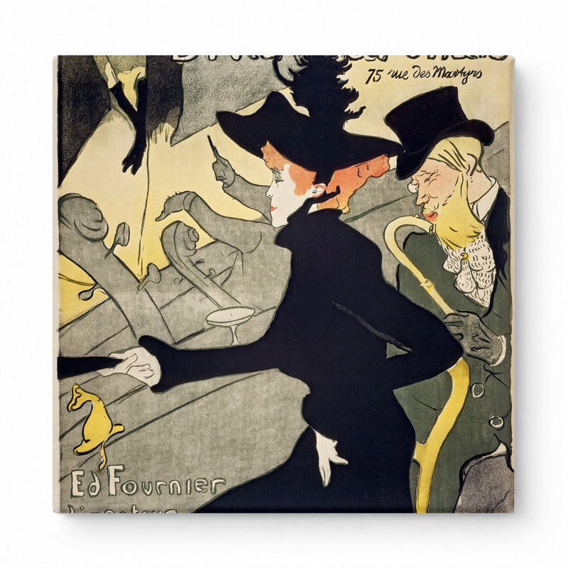 Divan japonais (1893) - affiche rétro, art mural, 32" H x 32" W