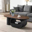 Table basse de luxe industrielle 46,06 po, tiroir de rangement et table centrale en métal noir pour espace de vie, pièce d'option à installation rapide stable, assemblage
