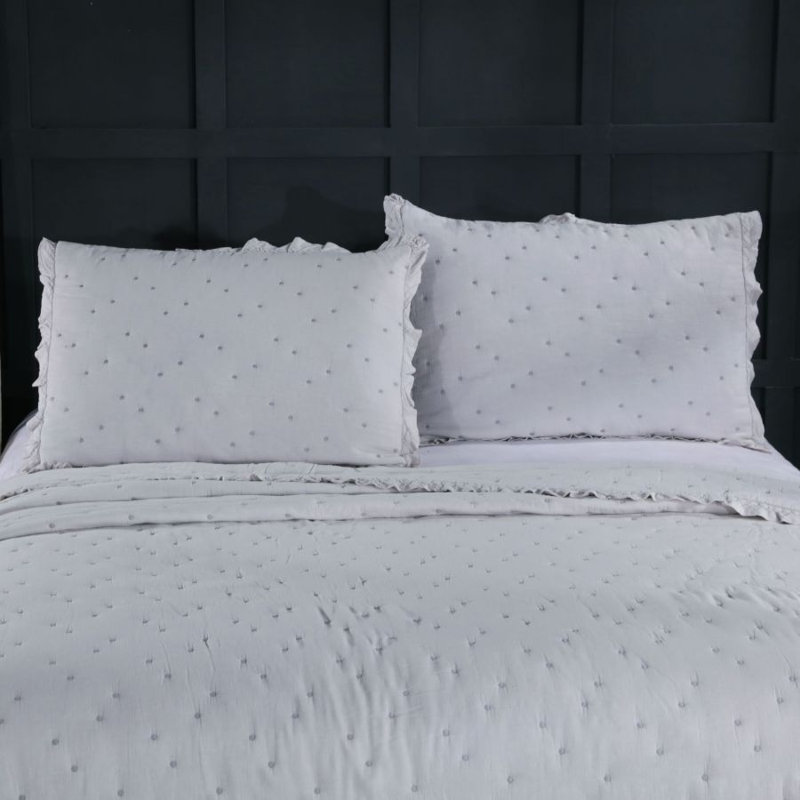 Modern & Contemporary Cotton Blend Quilt, Gray, King