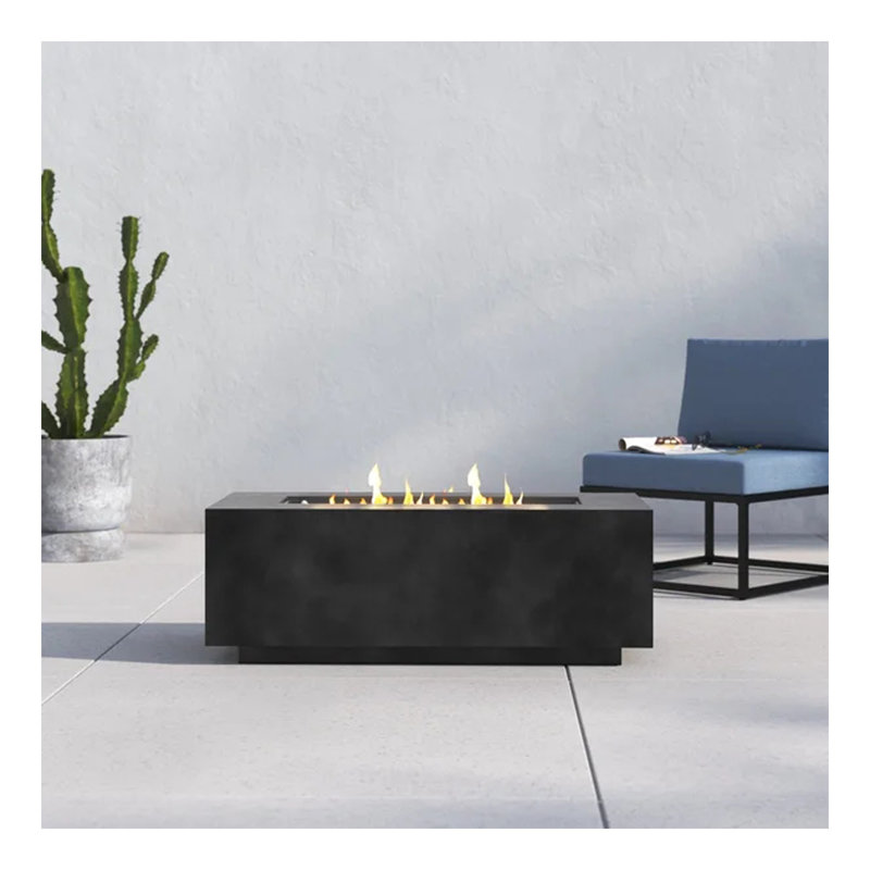 Concrete Propane Outdoor Fire Pit Table, Charcoal