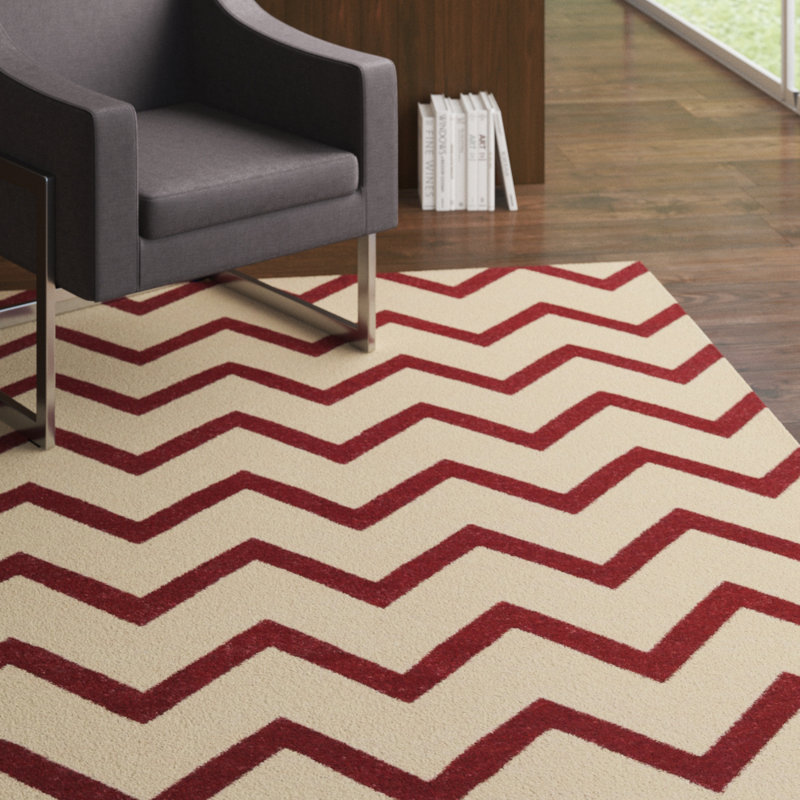 Tapis de zone rouge en laine touffeté à la main Magrans