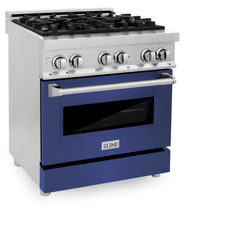 ZLINE 30" Legacy Dual Fuel Range, Blue Matte Stainless Steel