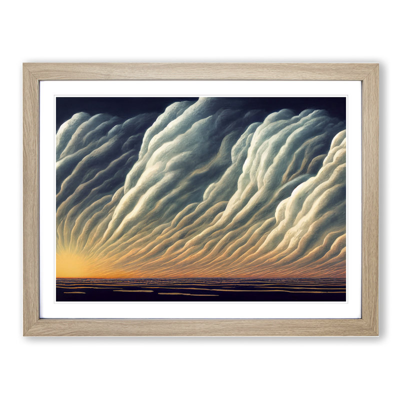 Stormy Cloud View Vol.2 - Framed Print, 46cm H x 64cm W x 2cm D, Oak Framed