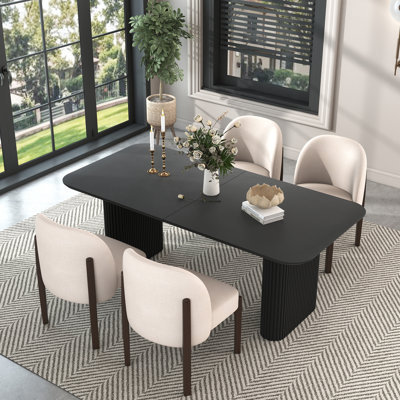 Ensemble de table à manger moderne avec chaises rembourrées 4/6, ensemble de cuisine de ferme pour petits espaces, dinging, cuisine