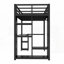 Simple base de lit mezzanine en métal avec garde-robe et rangement intégrés - aucun sommier nécessaire, support solide