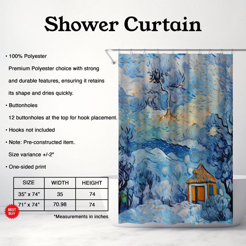 Rideau de douche Dawn's Winter Chill - Premium, H 74 po x l 71 po