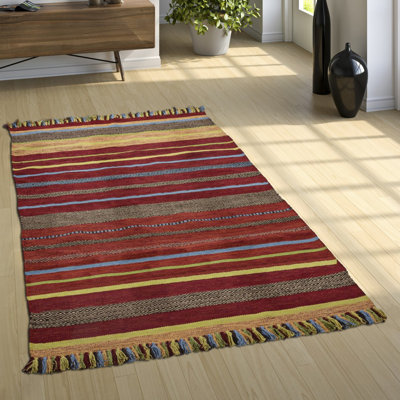McQuitty Striped Cotton Hand Woven Area Rug