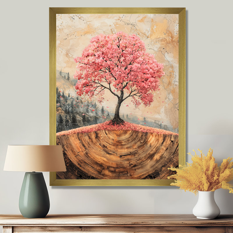 Heisler - Floral Canvas Wall Art, 40" H x 30" W, Single Picture Framed Print, Gold