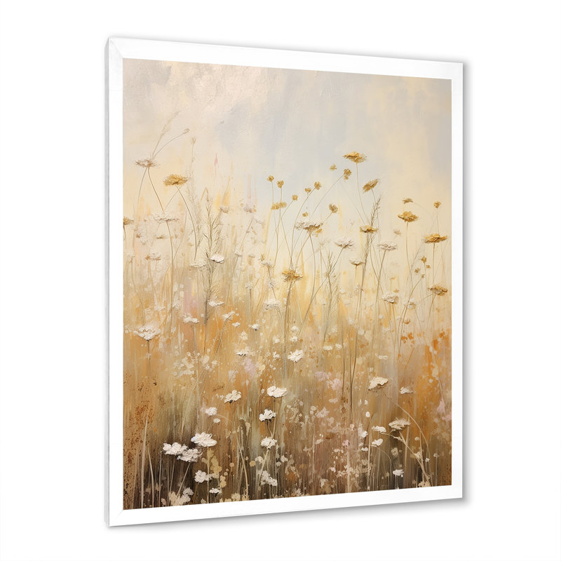 «Meadow Of Dreams V» sur toile, Cadre simple blanc, H 40 po x l 30 po x P 1,5 po