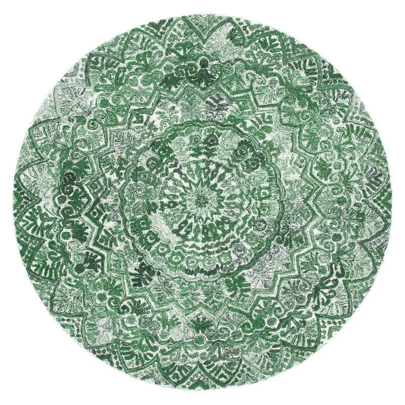 Dragon Marquee Hand Tufted Performance Oriental Rug, Round 6'