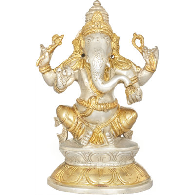 Ganesha sur base Lotus double en laiton