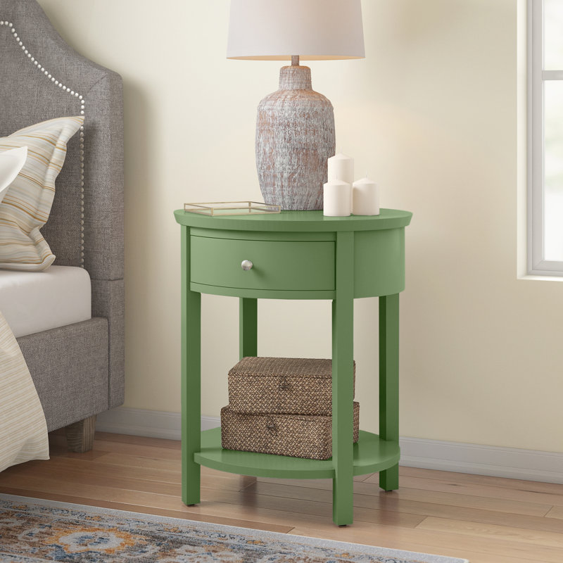 Zaheed End Table with Storage, Meadow Green