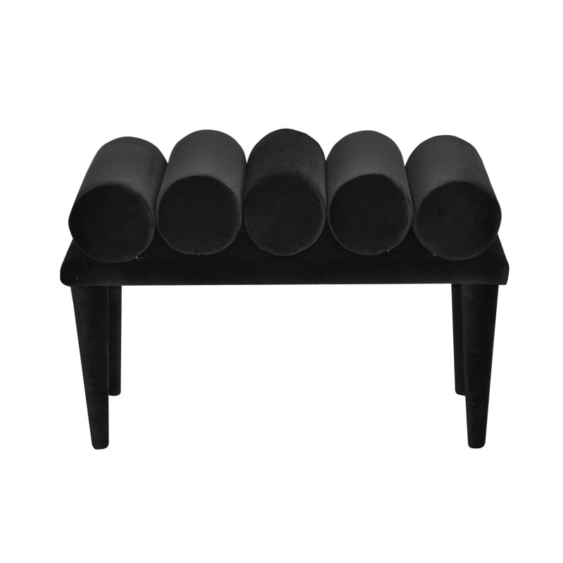 Scandi Upholstered Bench, Black