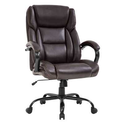 Office Chair 500Lbs Height Adjustable Executive Desk Chair Ergonomic Office Chair PU Leather Computer Chair High Back Task Chair With Lumber Support F