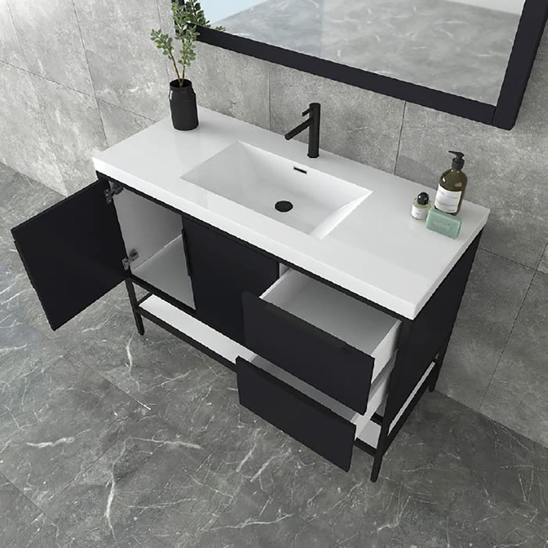 47.5'' Single Bathroom Vanity with Top, Gray