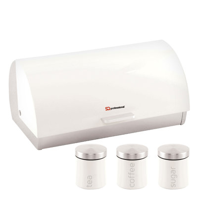 SQ Professional Dainty 4 - Piece Stainless Steel Bread Bin and Canister Set