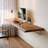 Burlywood Rectangular Solid Wood Floating Desk-885842630