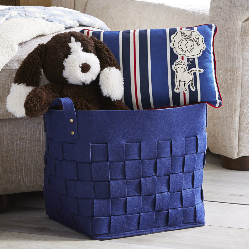 Panier en tissu doodle dog, Bleu marine