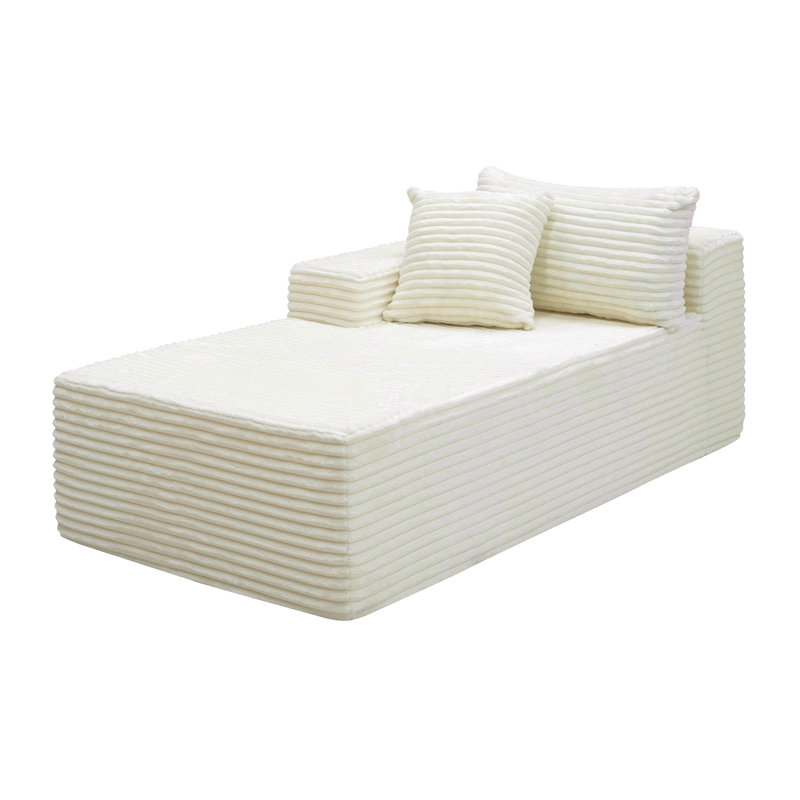 Canapé modulaire modulaire, Tissu blanc, Face à la gauche