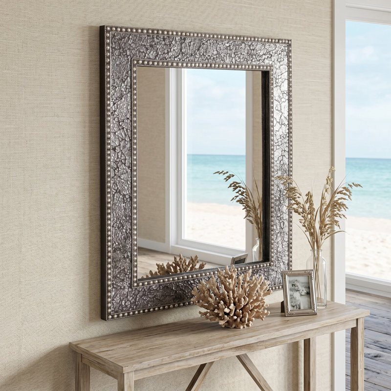 Miroir d'appoint Cima Crackle, Noir / gris
