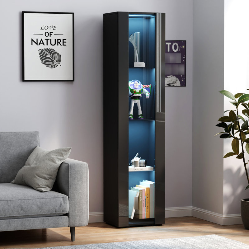 Armoire noire spacieuse avec bande en aluminium - Solution de rangement pour lampe Ardent