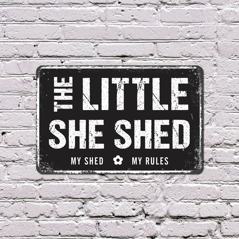 Enseigne de fantaisie en aluminium 7 po x 10 po The Little She, H 7 po x l 10 po x P 0,1 po