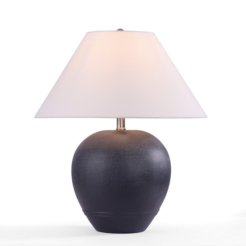 Ceramic Table Lamp, Shad Black, 55cm H x 45.7cm W x 45.7cm D