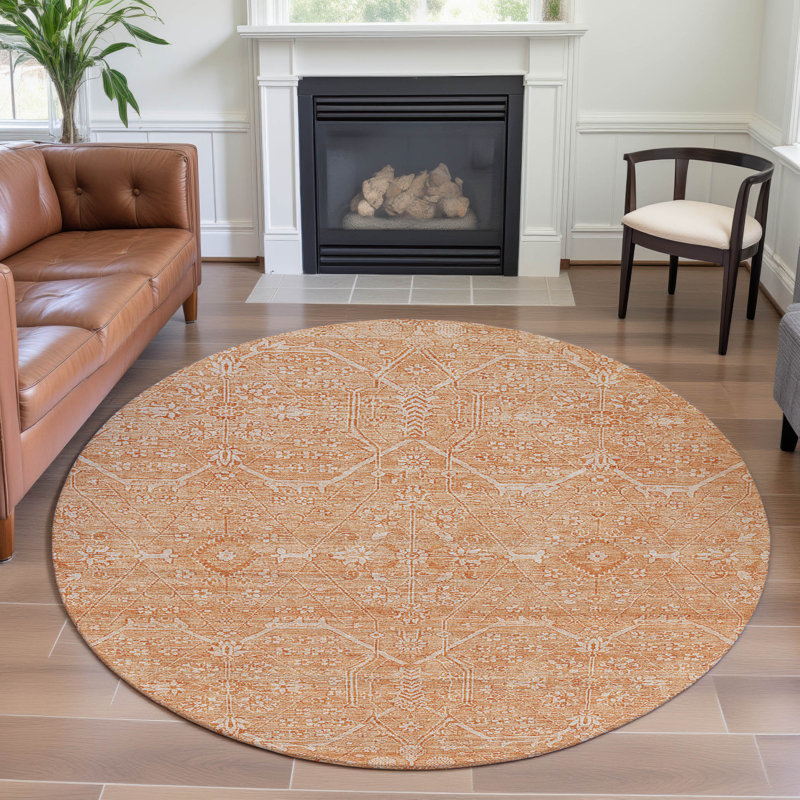 Premium Machine Washable Barry AMF1224 Panel Rug, Round 8'