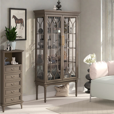 European light luxury style glass bookcase