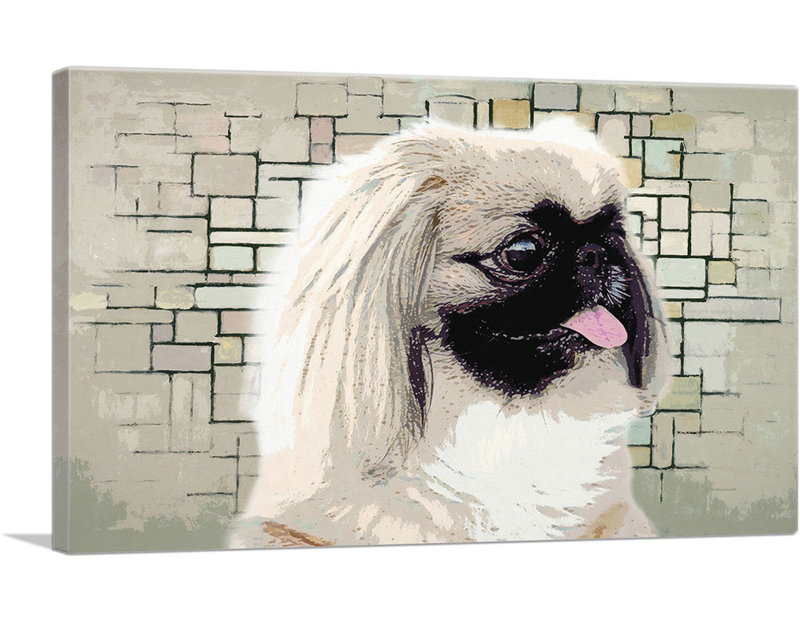 «Pekingese Dog Breed Modern», reproduction d'art sur toile tendue, H 18 po x l 26 po x P 1,5 po
