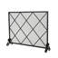 Pare-étincelles en fer - panneau simple, style minimaliste contemporain, 41,05 po x 9,02 po 31,68 po, panneau noir à losanges de style moderne, finition