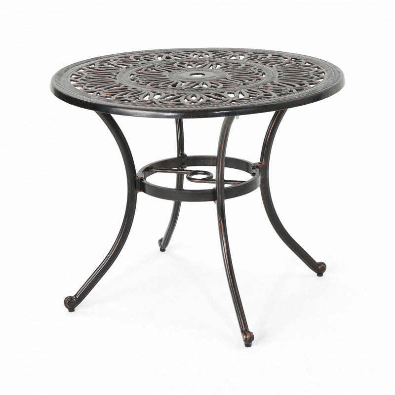 Cast Aluminum Dining Table(Only Table), 28.75"H x 35.25"L x 35.25"W