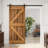 Panelled Wood Painted Z Series Diy Barn Door with Installation Hardware Kit-93777603