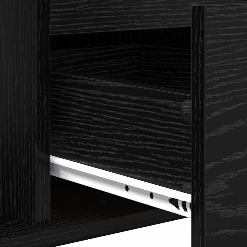 Coffee Table with Storage, Black Oak