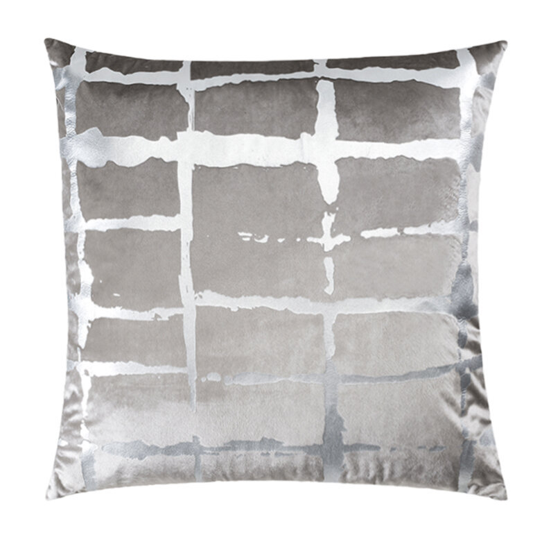 Oslo Square Velvet Pillow Cover & Insert, Gray
