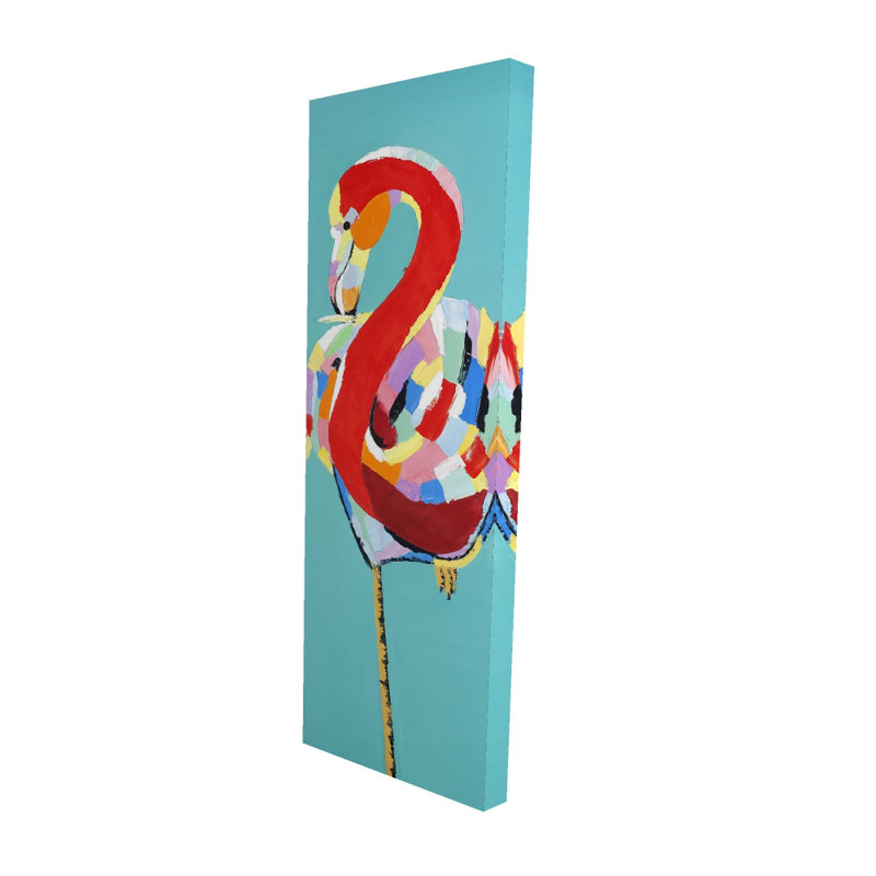 Colorful Flamingo - Turquoise Canvas Art for Home Decor